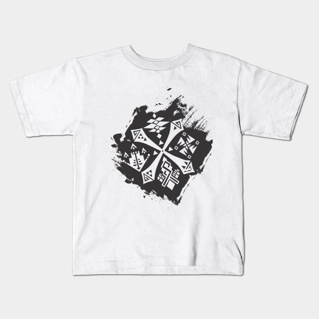 Guild Crest Splash BLACK Kids T-Shirt by MinosArt